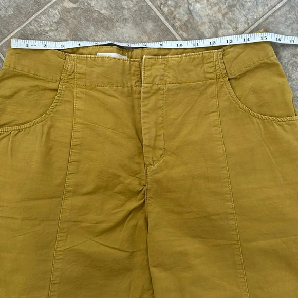 Anthropologie Pilcro Porto Wide Leg Crop Pants Chartruese size 28 Yellow Tan - Picture 10 of 14